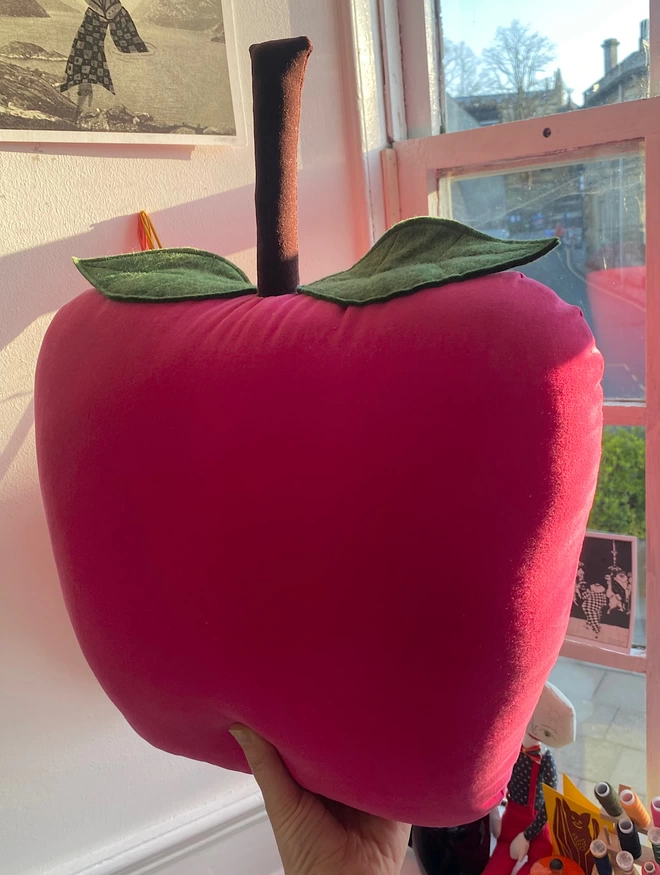 Pink apple cushion