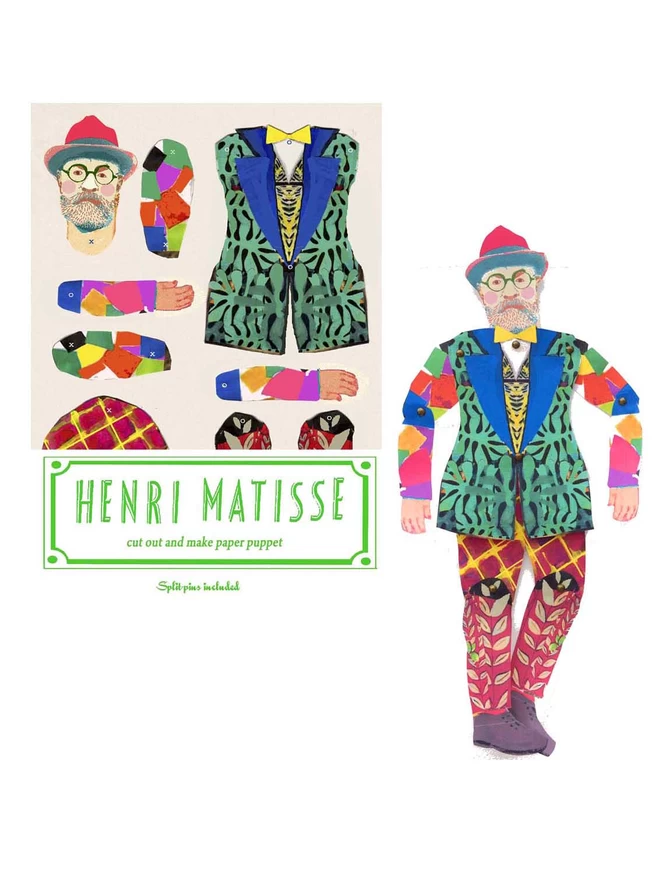 Matisse puppet pack with made up articulated puppet