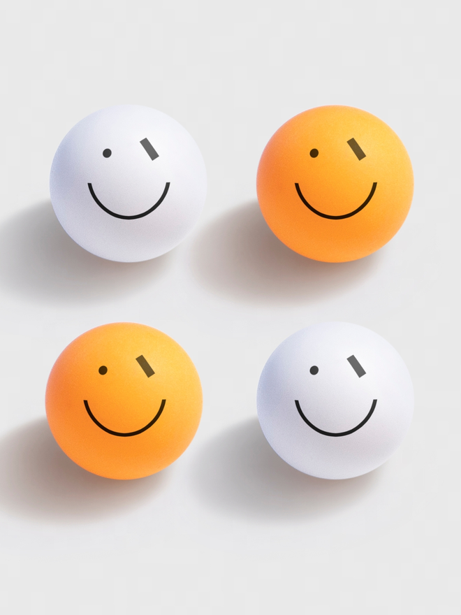 Smiley face ping pong balls