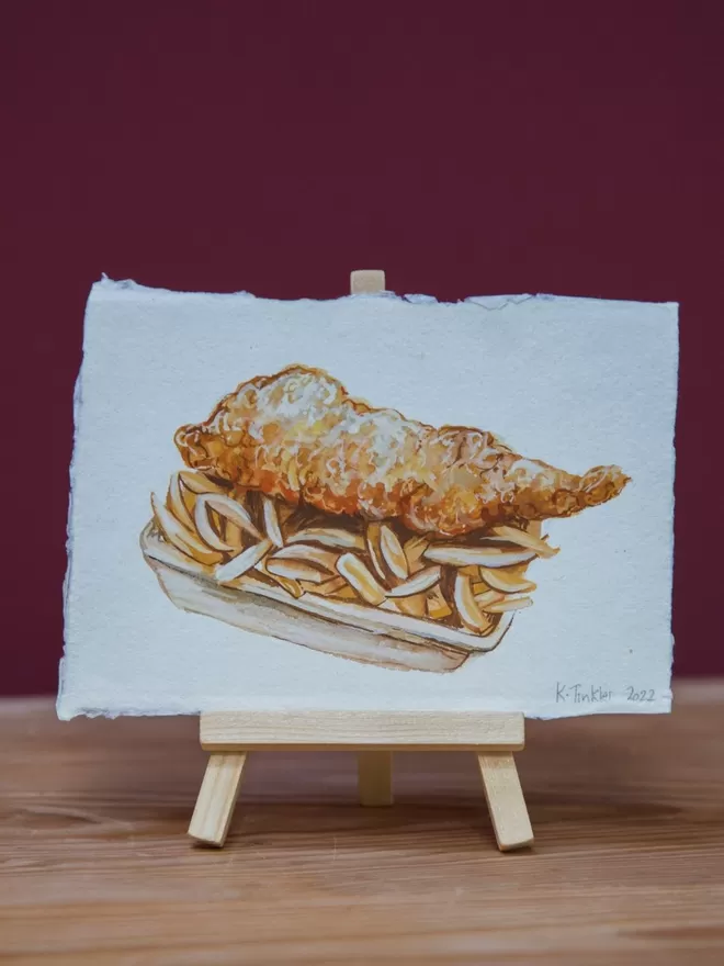 Katie Tinkler illustration of Fish and Chips.