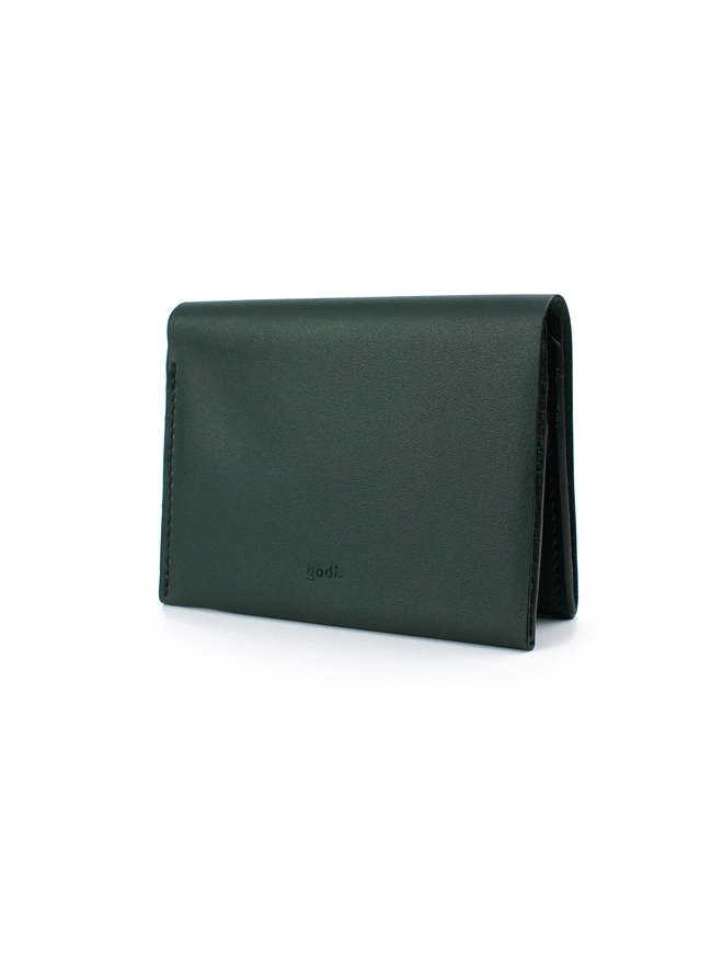 Front of Bifold Wallet in Dark Green