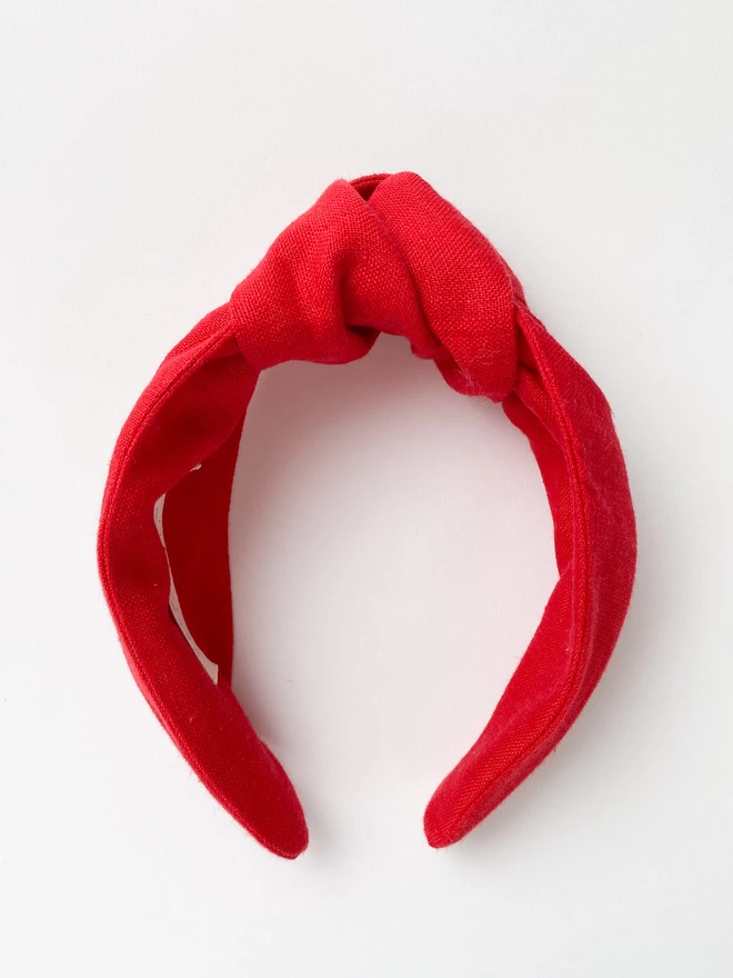 red linen hairband for women