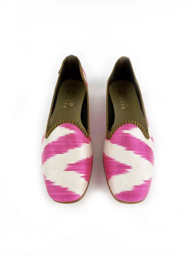 Pink Ziggys Ikat Silk Flat Shoe 
