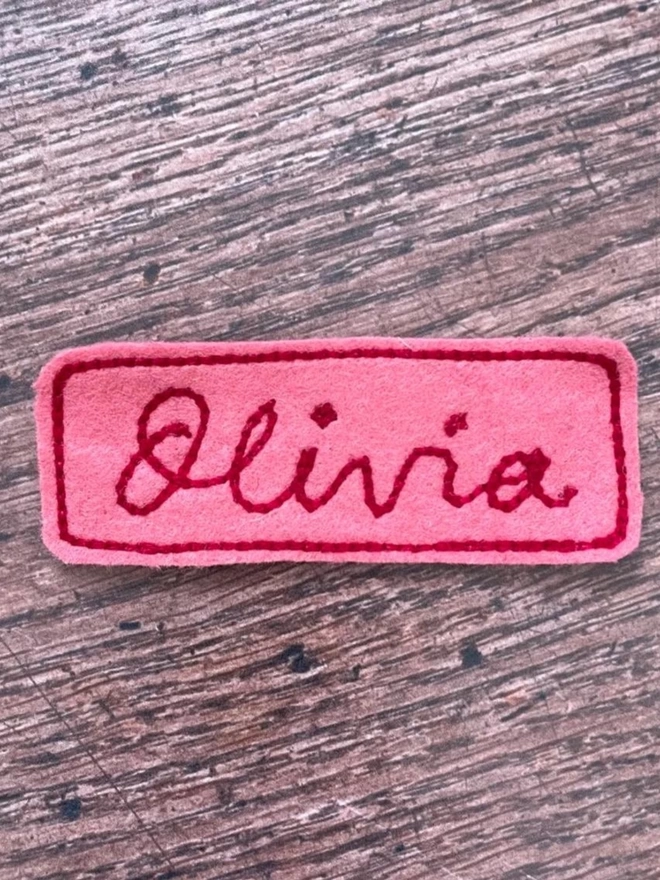 vintage chain stitch personalised name patch