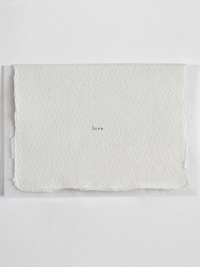 'Love', Letterpress Mini Card 
