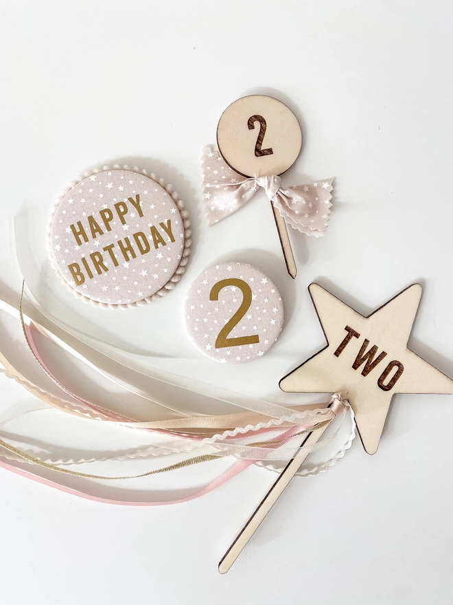 Birthday badges and Two Birthday Wand