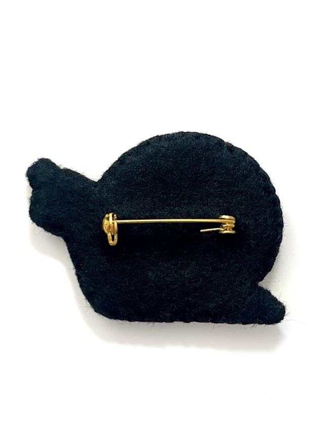 Golden snail brooch back pin
