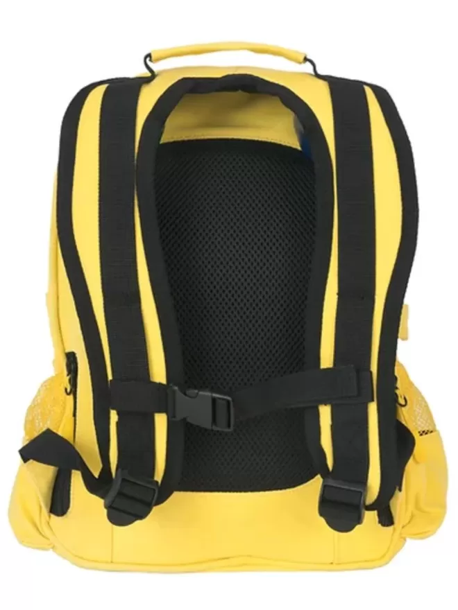 Back view of the Beltbackpack in yellow with cheststrap.