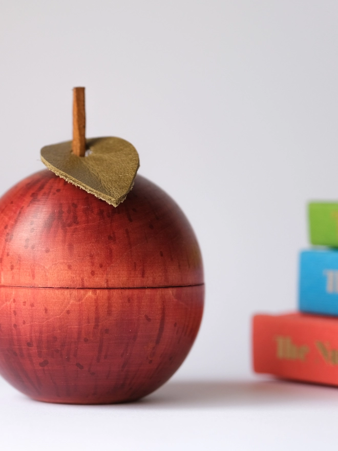wooden apple ornament