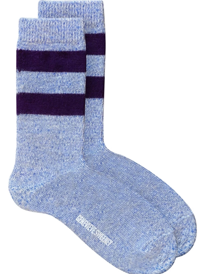 Salpaka Merino Wool Alpaca Marl Socks Blue