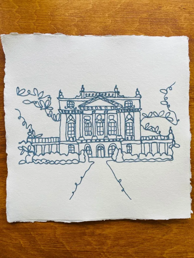 Embroidered Wedding Venue Keepsake