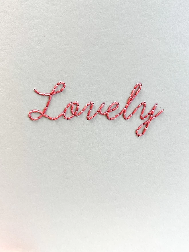 Lovely Hand Embroidered Card 
