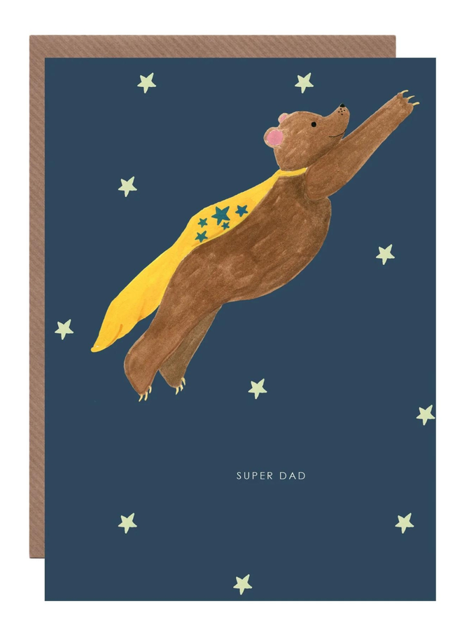 Super Dad Bear Greetings Card