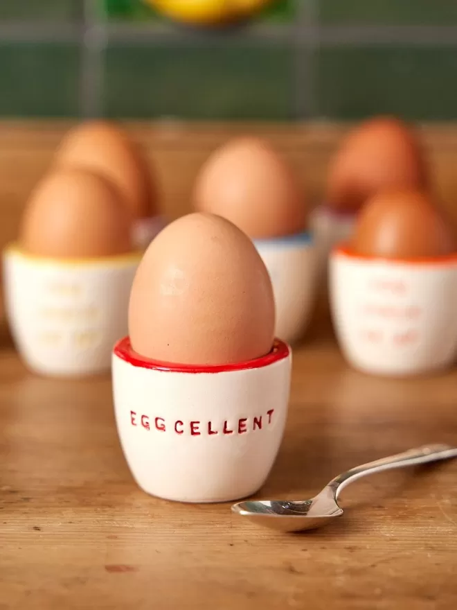 'Eggcellent' Ceramic Egg Cup