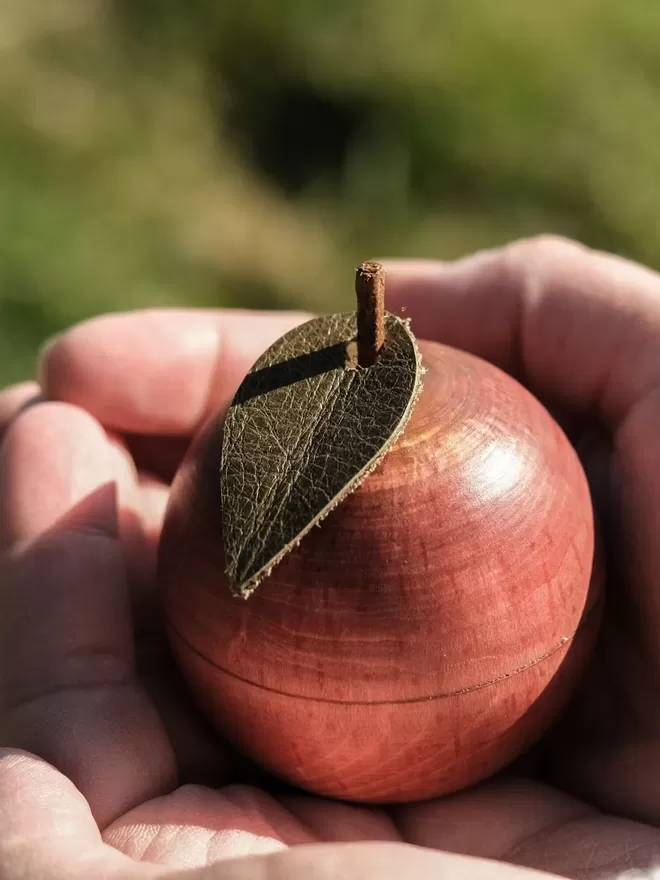 wooden apple ornament