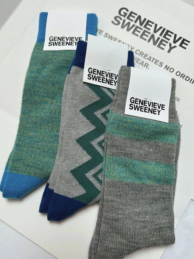 Sock Gift Set Merino Wool & Organic Cotton Turquoise 