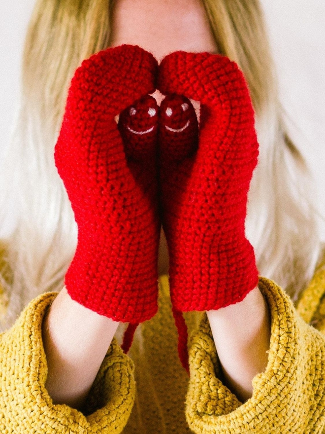 Smiley Face Mittens For Children
