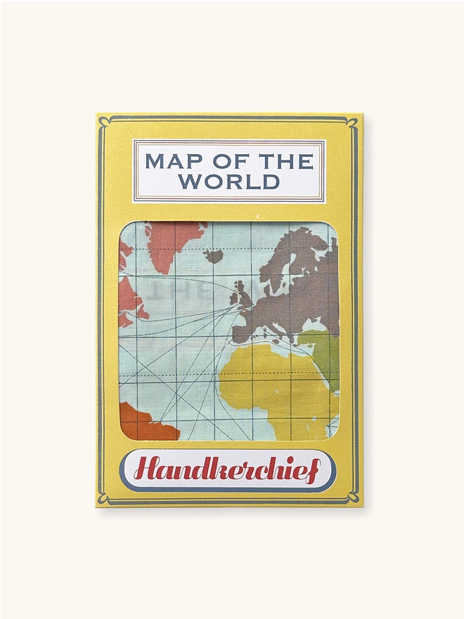 FRONT OF MAP OF THE WORLD HANDKERCHIEF