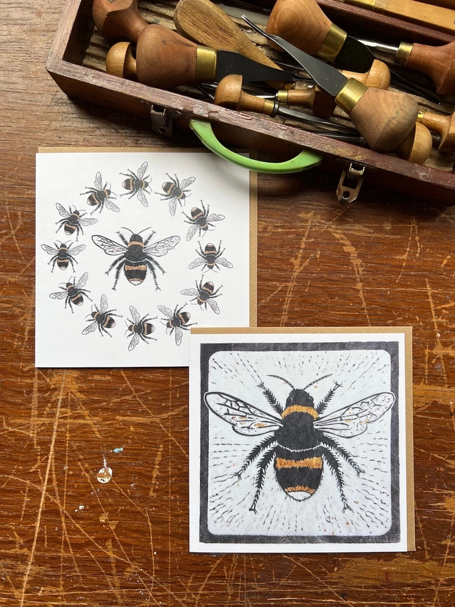 Busy bee art cards