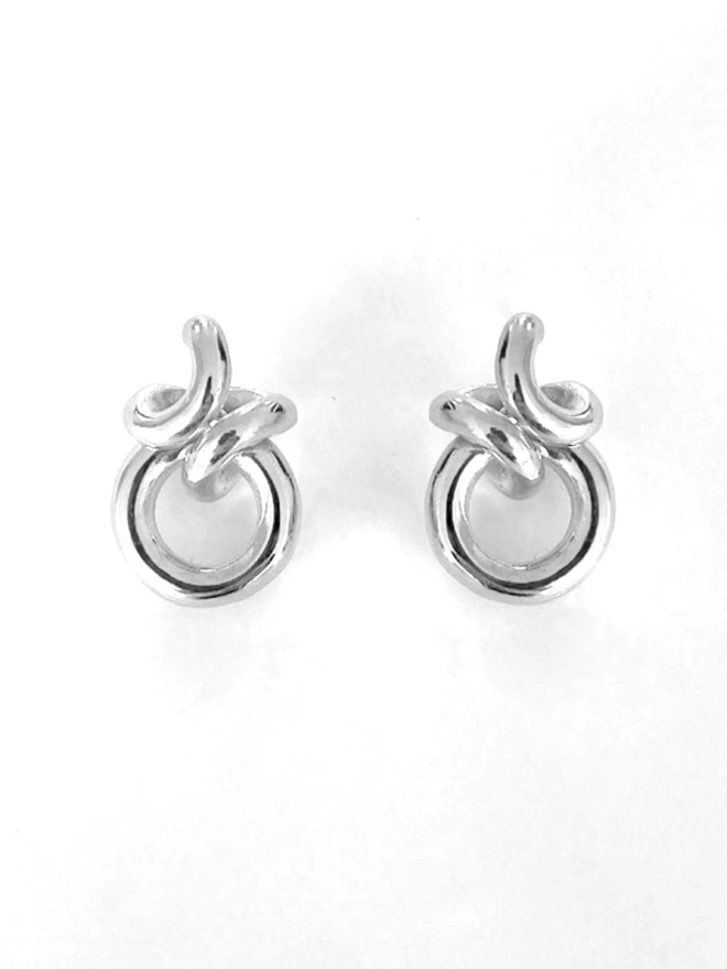 solid silver twisted hoop earrings