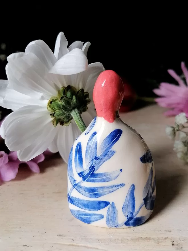 Yolanda ceramic unique hand painted flower holder