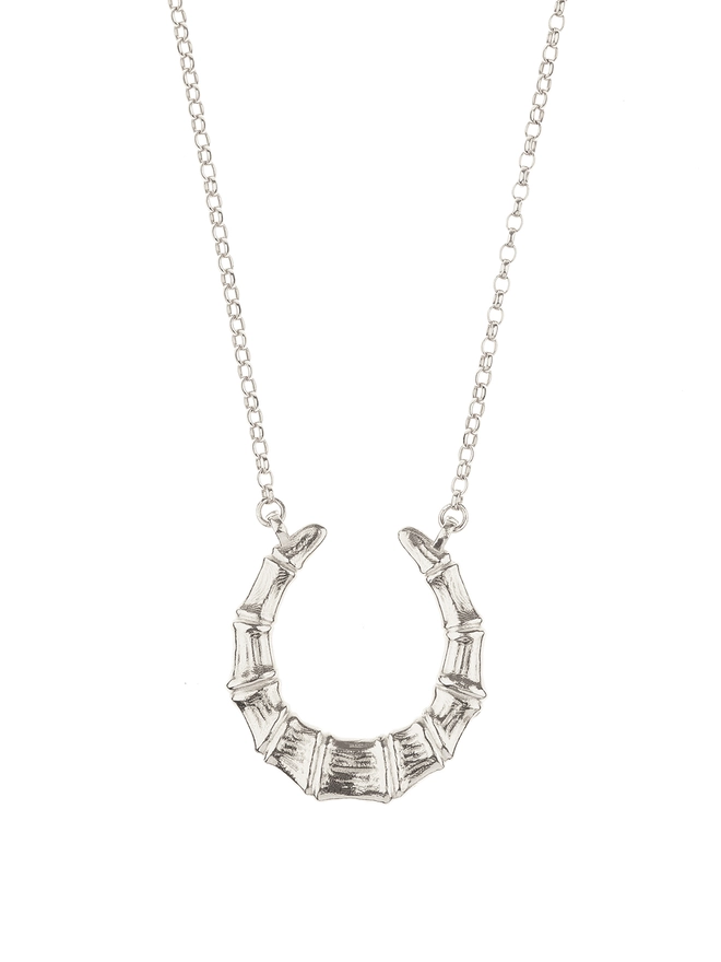 bamboo horseshoe pendant silver
