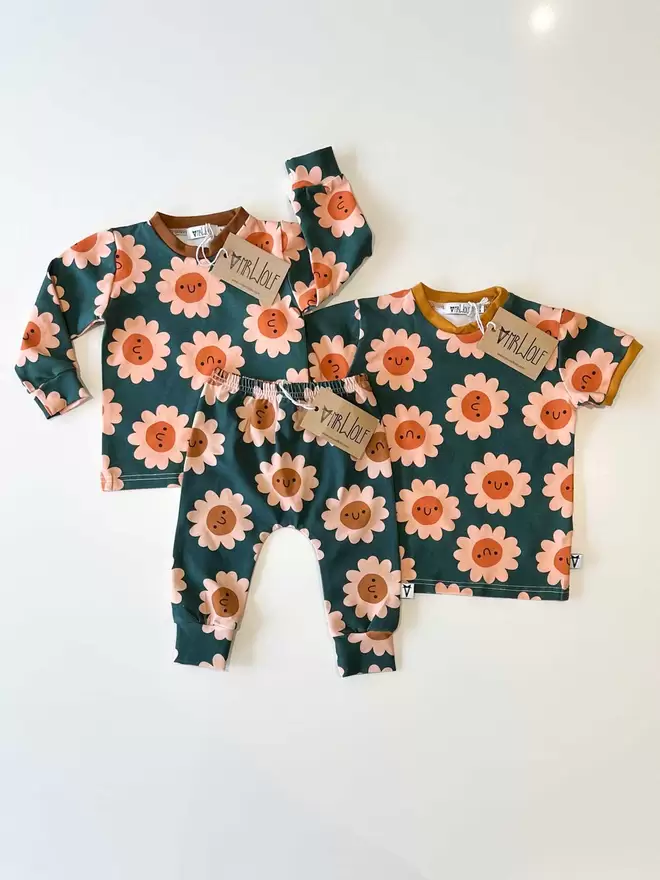soft cotton daisy print baby and toddler wear