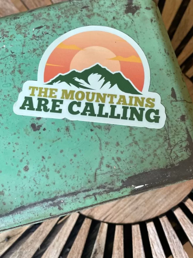 The Mountains Are Calling Vinyl Sticker