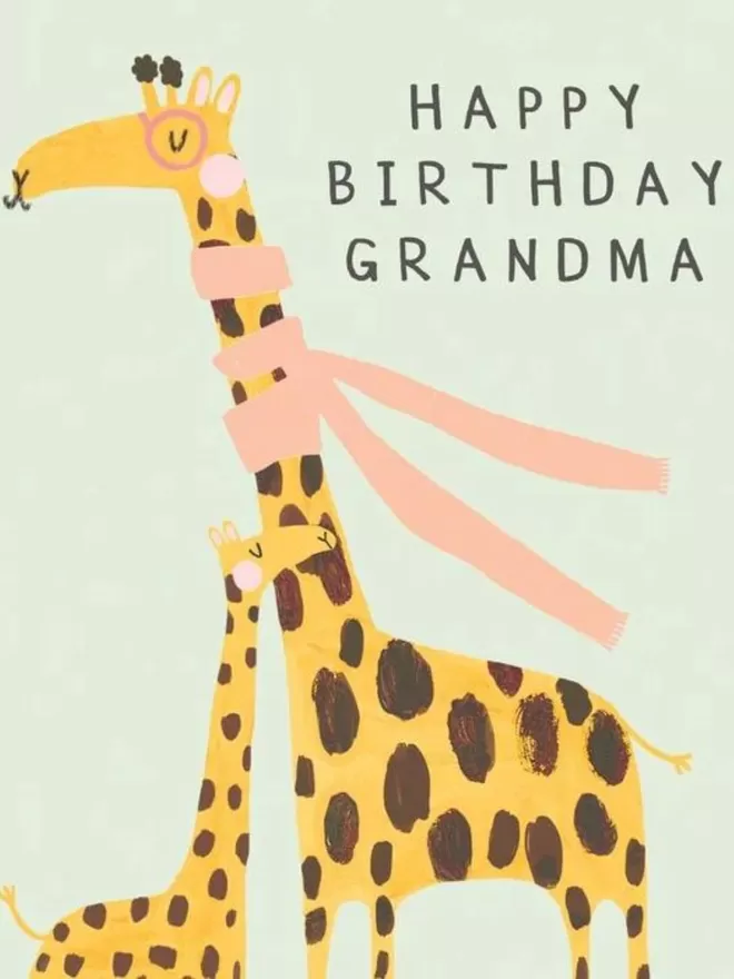 Illustrated birthday card for grandparents