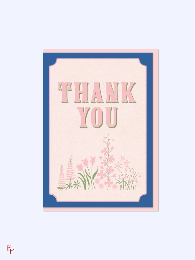 'Thank You' Floral Charity Greeting Card  by Flora Fricker