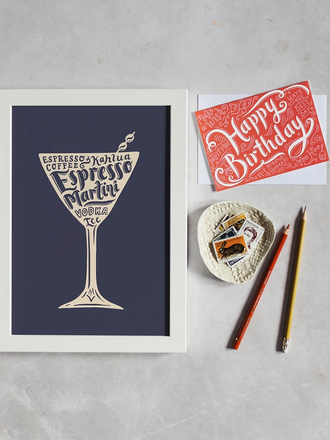 Espresso Martini Cocktail print birthday gift
