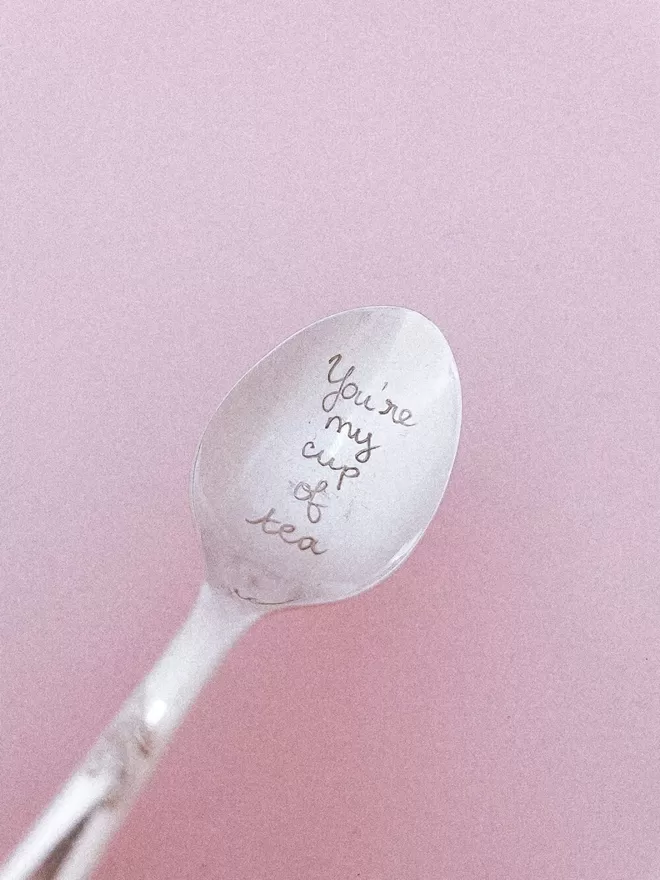 You're My Cup Of Tea Engraved Vintage Spoon