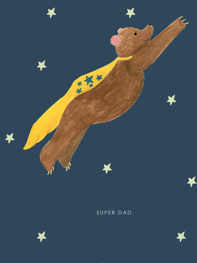 Super Dad Bear Greetings Card