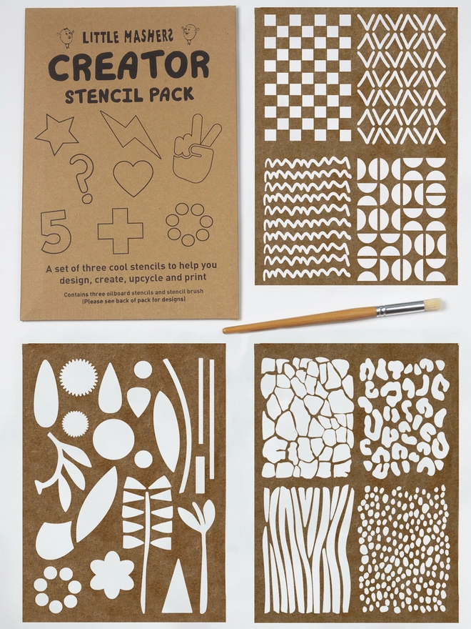 Pack of nature animal print and pattern stencils
