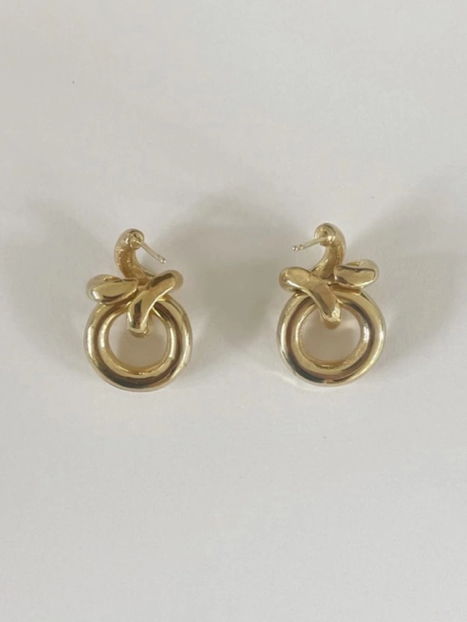 gold plated contemporary hoop earrings for pierced ears