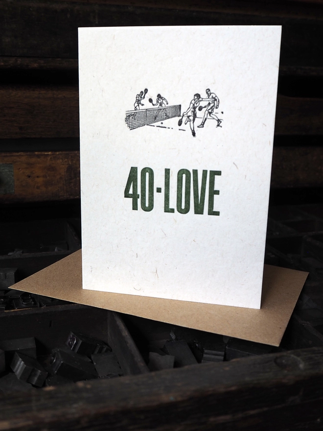 40 Love - tennis inspired greeting card