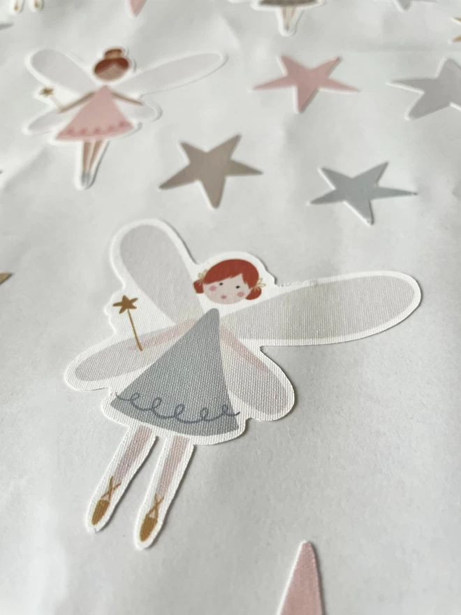 Fairy Dust wall sticker close up of fairy in blue dress