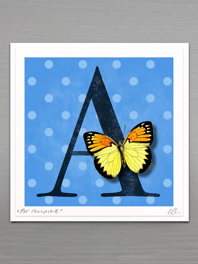 high quality ’letter' butterflygram card with hand cut paper butterfly, personalised and signed