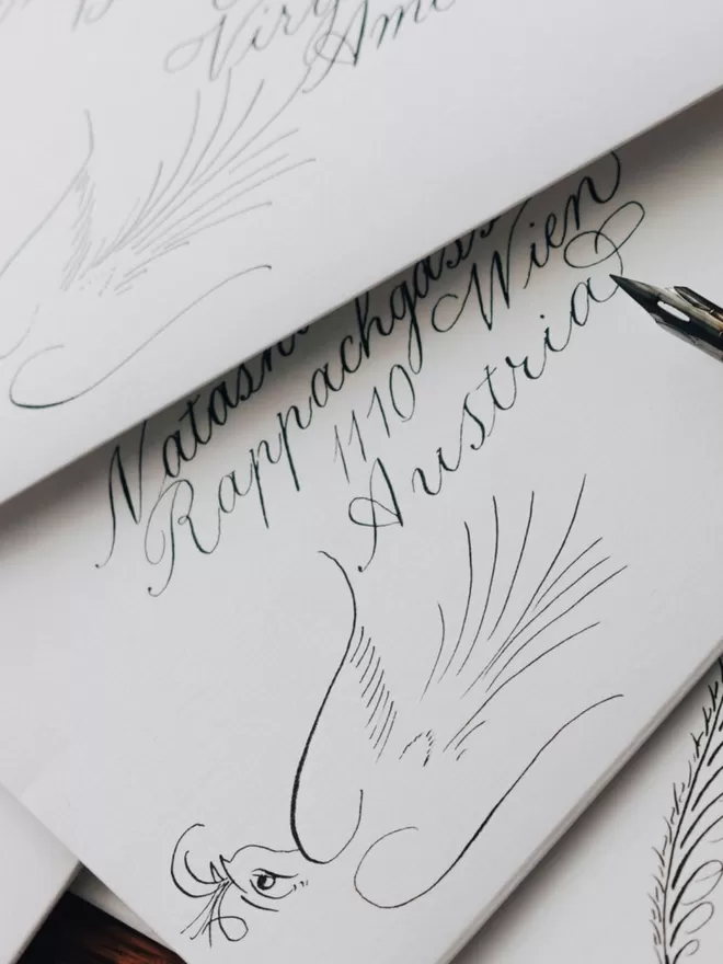 Handwritten Calligraphy Wedding Envelopes