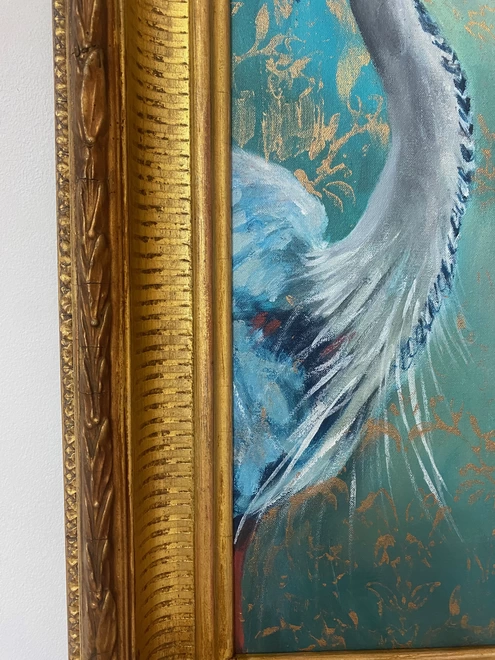 Heron painting frame detail