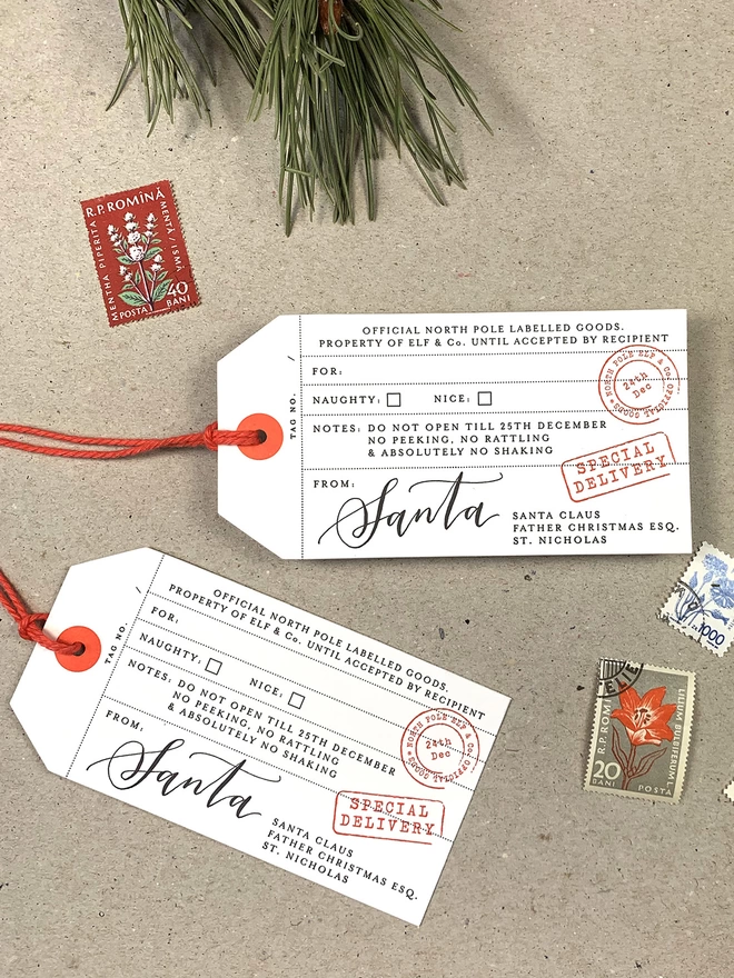 Official Santa Letterpress Gift Tags