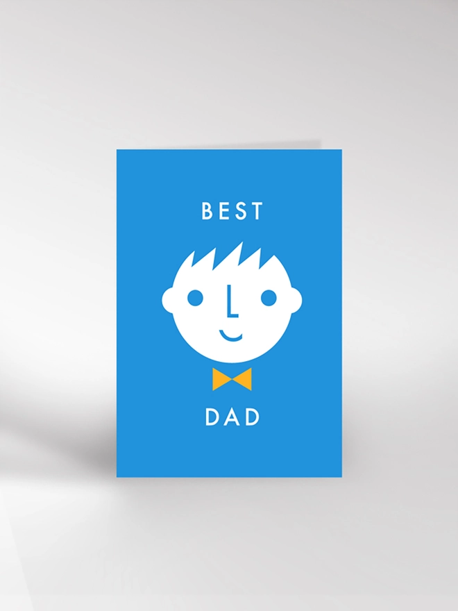Best Dad card with smiling face