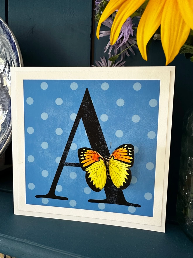 personalised initial butterflygram for new baby or birthday