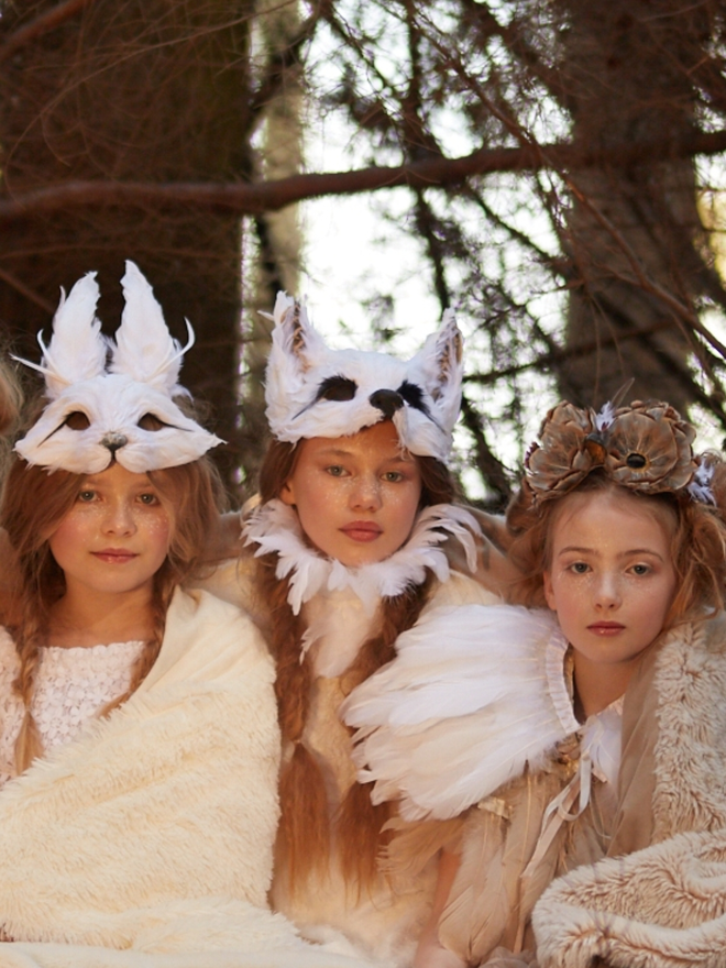Kids Luxury White 'Wonderland' Rabbit Mask