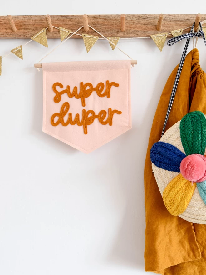 mini felt super duper banner for nursery wall.