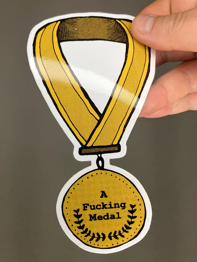 A Fucking Medal Gold Sticker