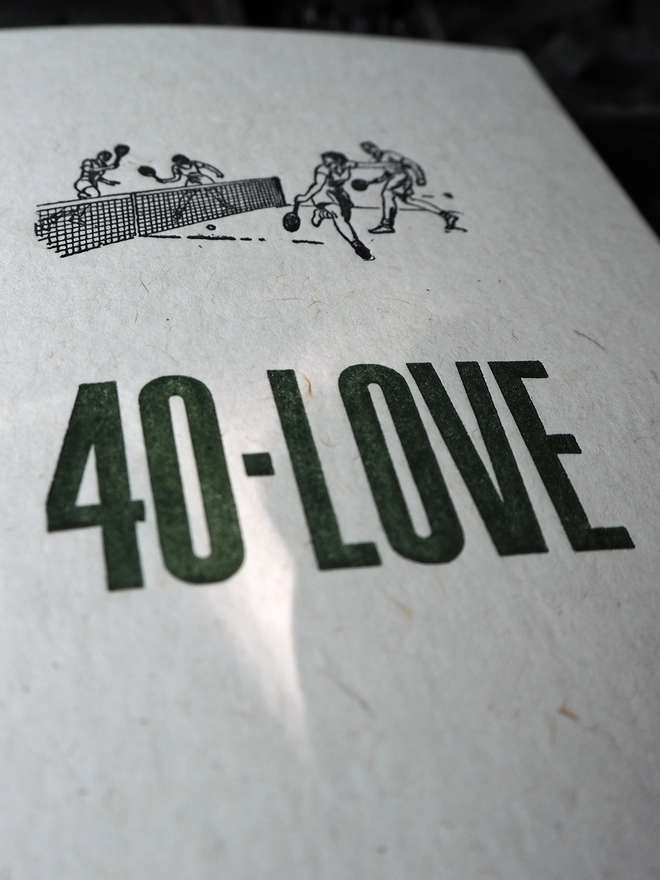 40 Love - tennis inspired greeting card