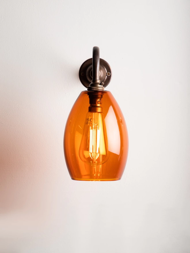 Small Amber Wall Light In Old English 