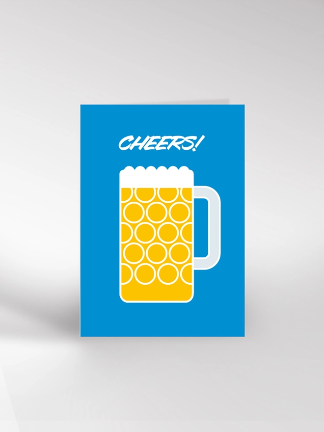 Cheers celebration card with pint of beer