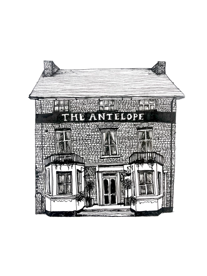 Illustration of the Antelope Pub in Surbiton
